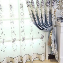 Modern Floral Sheer Tulle Curtains For Living Room Bedroom