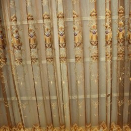 Modern Sheer Curtains Floral Tulle Window Treatments For Living Room