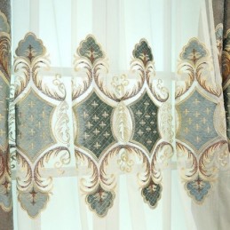 Window Treatment Tulle Modern Embroidered Sheer Curtains For Living Room Bedroom