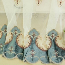 Window Treatment Tulle Modern Embroidered Sheer Curtains For Living Room Bedroom