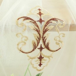 Window Treatment Tulle Modern Embroidered Sheer Curtains For Living Room Bedroom