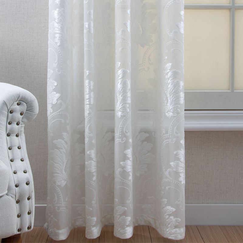 Modern Floral Sheer Curtain Made to Measure Curtain Panel For Living Room Bedroom