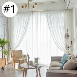 Nordic Tulle Sheer Curtains Elegant White Voile Curtain Made to Measure Curtain Blinds Panel For Living Room One
