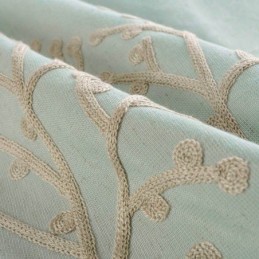 American Simple Curtain Made to Measure Curtain Green Embroidery Breathable Fabric