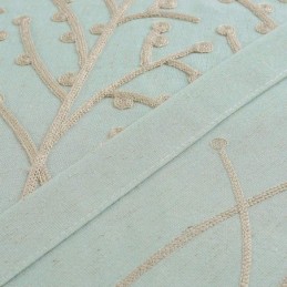 American Simple Curtain Made to Measure Curtain Green Embroidery Breathable Fabric