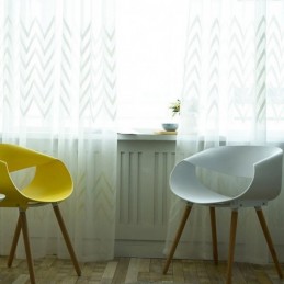 Modern Embroidered Curtain Made to Measure Curtain Geometric Wave Pattern Window Screen For Balcony