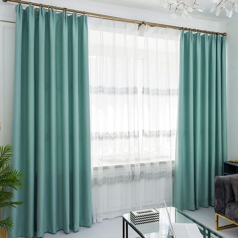 Nordic Plain Curtain Made to Measure Curtain Fabric Shading Solid Color For Bedroom