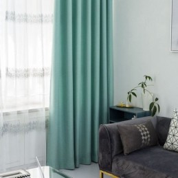 Nordic Plain Curtain Made to Measure Curtain Fabric Shading Solid Color For Bedroom