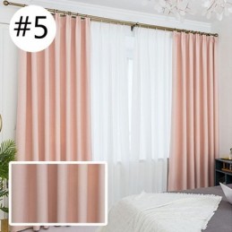 Nordic Plain Curtain Made to Measure Curtain Fabric Shading Solid Color For Bedroom