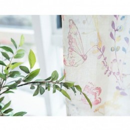Modern Rural Sheer Curtain Made to Measure Curtain Butterfly Printed Bedroom Fabric