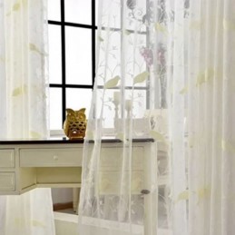 Embroidered Tulle Sheer Curtain Made to Measure Curtain Bird Design Curtains For Living Room Bedroom
