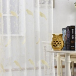 Embroidered Tulle Sheer Curtain Made to Measure Curtain Bird Design Curtains For Living Room Bedroom