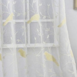 Embroidered Tulle Sheer Curtain Made to Measure Curtain Bird Design Curtains For Living Room Bedroom