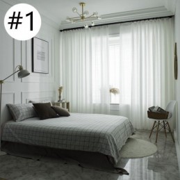 Luxury White Tulle Curtain Made to Measure Curtain For Living Room Bedroom Window Jacquard Sheers