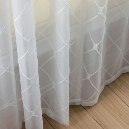 Geometric Pattern Sheer Curtains For Living Room Bedroom