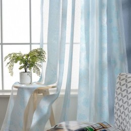 Simple Rural Sheer Curtain Made to Measure Curtain Peachblossom Jacquard Bedroom Living Room Fabric