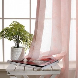 Simple Rural Sheer Curtain Made to Measure Curtain Peachblossom Jacquard Bedroom Living Room Fabric