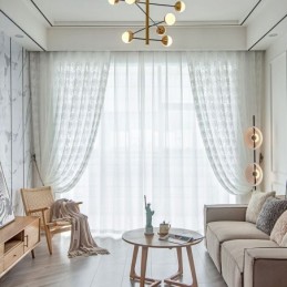 Floral Tulle Sheer Curtains Elegant White Voile Curtain Made to Measure Curtain Blinds Panel For Living Room One