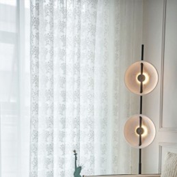 Floral Tulle Sheer Curtains Elegant White Voile Curtain Made to Measure Curtain Blinds Panel For Living Room One