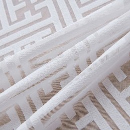 Modern White Tulle Curtains For Bedroom Geometric Sheers Curtain Made to Measure Curtain Drapes Windows