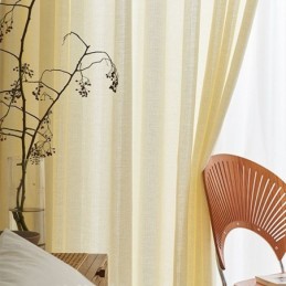 Cotton Linen Tulle Curtains For Living Room Cafe Solid Color