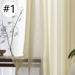 Cotton Linen Tulle Curtains For Living Room Cafe Solid Color