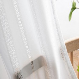 White Translucent Curtains Nordic Style Jacquard Drapes For Living Room Bedroom