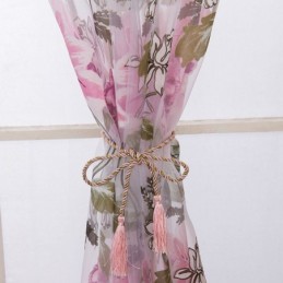 European Sheer Curtain Made to Measure Curtain Rustic Flower Tulle For Living Room Bedroom