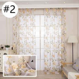 European Sheer Curtain Made to Measure Curtain Rustic Flower Tulle For Living Room Bedroom