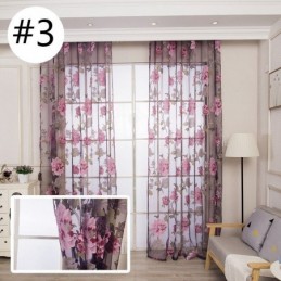 European Sheer Curtain Made to Measure Curtain Rustic Flower Tulle For Living Room Bedroom