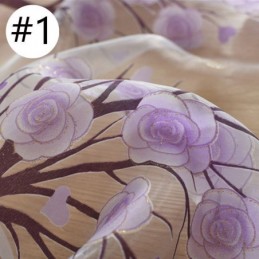 Modern Sheer Curtains Floral Tulle Window Treatments For Living Room