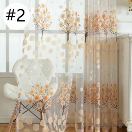 Modern Sheer Curtains Floral Tulle Window Treatments For Living Room