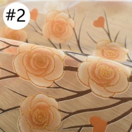 Modern Sheer Curtains Floral Tulle Window Treatments For Living Room