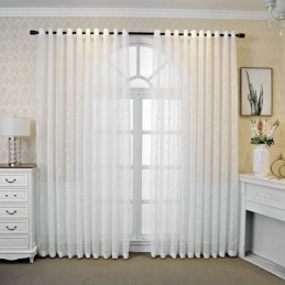 Decorative Window Screens Plant Embroidered Tulle Curtains For Bedroom