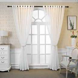 Decorative Window Screens Plant Embroidered Tulle Curtains For Bedroom