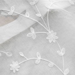 Decorative Window Screens Plant Embroidered Tulle Curtains For Bedroom