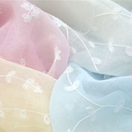 Decorative Window Screens Plant Embroidered Tulle Curtains For Bedroom