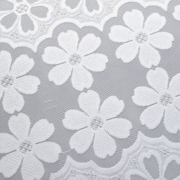 Modern White Tulle Curtains Flower Sheers Curtain Made to Measure Curtain For Living Room