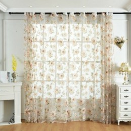 European Sheer Curtain Made to Measure Curtain Rustic Flower Tulle For Living Room Bedroom