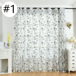European Sheer Curtain Made to Measure Curtain Rustic Flower Tulle For Living Room Bedroom