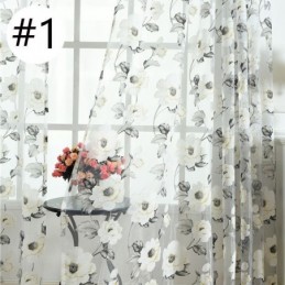 European Sheer Curtain Made to Measure Curtain Rustic Flower Tulle For Living Room Bedroom