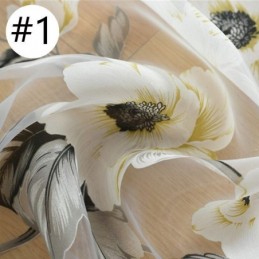 European Sheer Curtain Made to Measure Curtain Rustic Flower Tulle For Living Room Bedroom