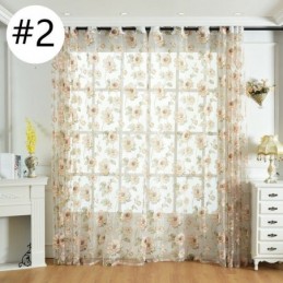 European Sheer Curtain Made to Measure Curtain Rustic Flower Tulle For Living Room Bedroom