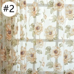 European Sheer Curtain Made to Measure Curtain Rustic Flower Tulle For Living Room Bedroom