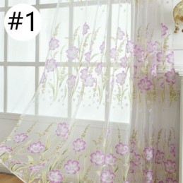 European Floral Tull Curtain Made to Measure Curtain Pastoral Style For Living Room