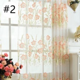 European Floral Tull Curtain Made to Measure Curtain Pastoral Style For Living Room