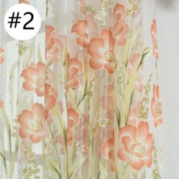 European Floral Tull Curtain Made to Measure Curtain Pastoral Style For Living Room