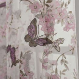 Butterfly Flower Printed Tulle Curtains Window Screening Decor Voile Curtain Made to Measure Curtain