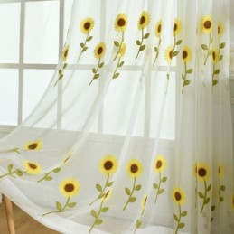 European Sheer Curtain Made to Measure Curtain Rustic Flower Tulle For Living Room Bedroom