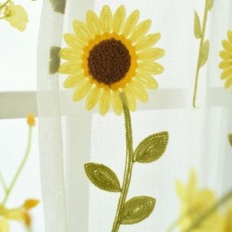 European Sheer Curtain Made to Measure Curtain Rustic Flower Tulle For Living Room Bedroom